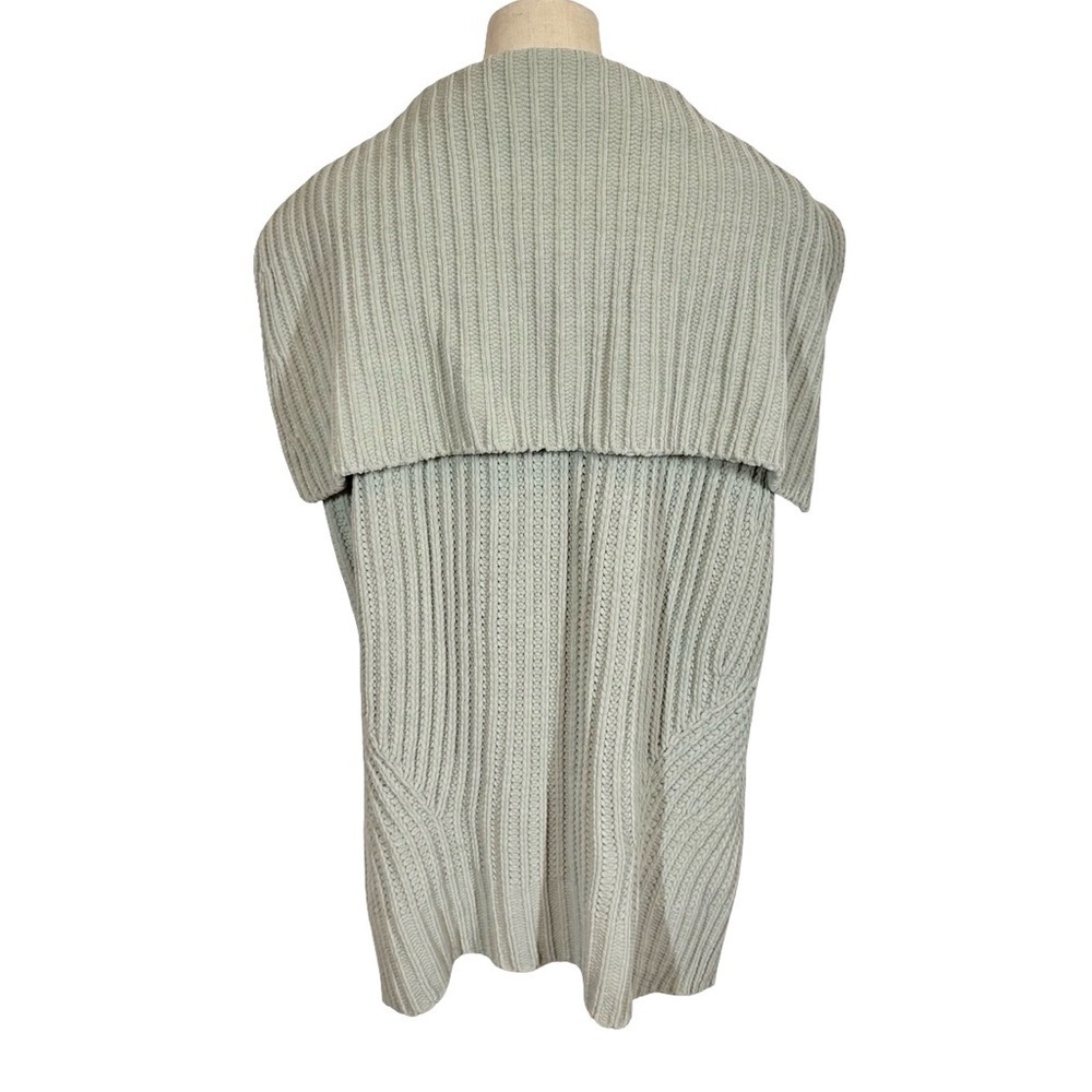 ALEXANDER WANG Zip Chunky Ribbed Shawl Collar Oversized Sweater Vest - Picture 10 of 10